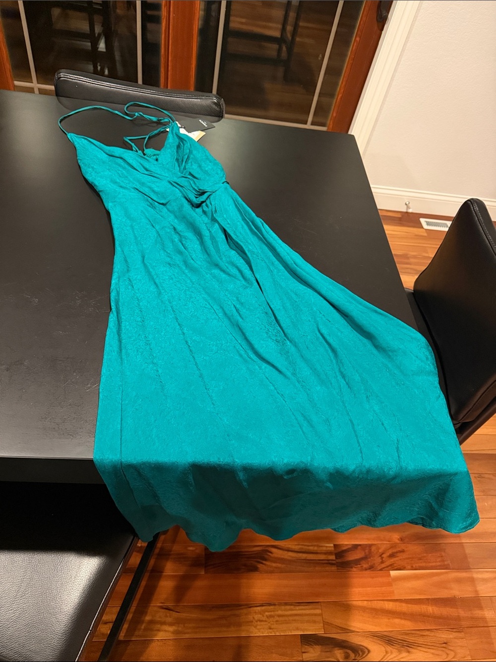 FRNCH Teal Spaghetti-Strap Maxi Dress